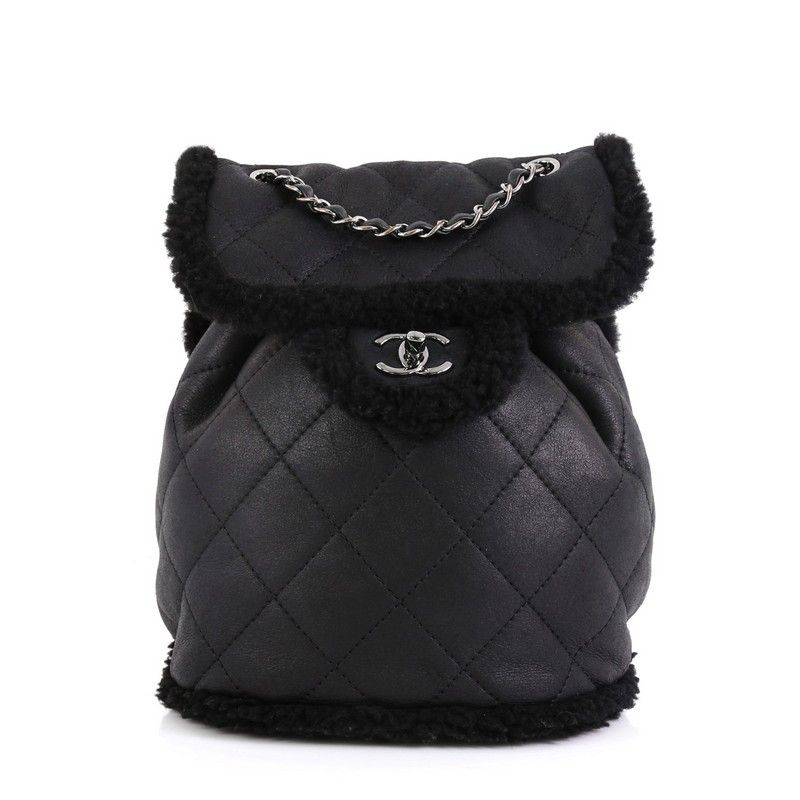 chanel shearling backpack