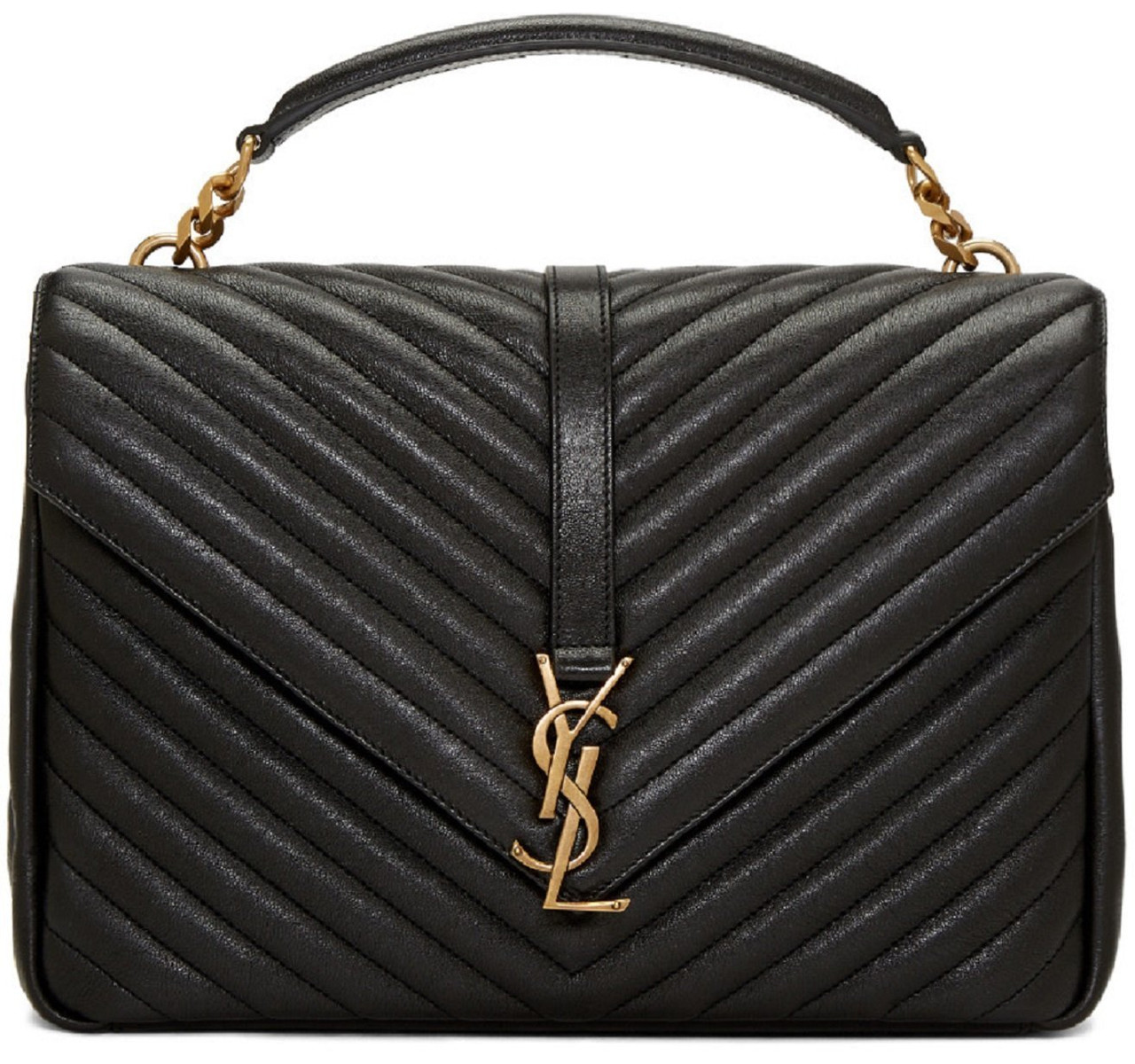 Ysl Saint Laurent Large Monogram College Matelasse Sheepskin