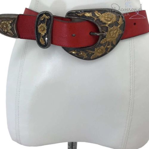 red designer belt