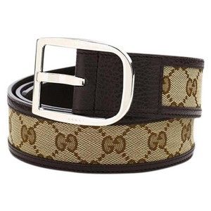 New Gucci Beige Brown Canvas Leather Gg 