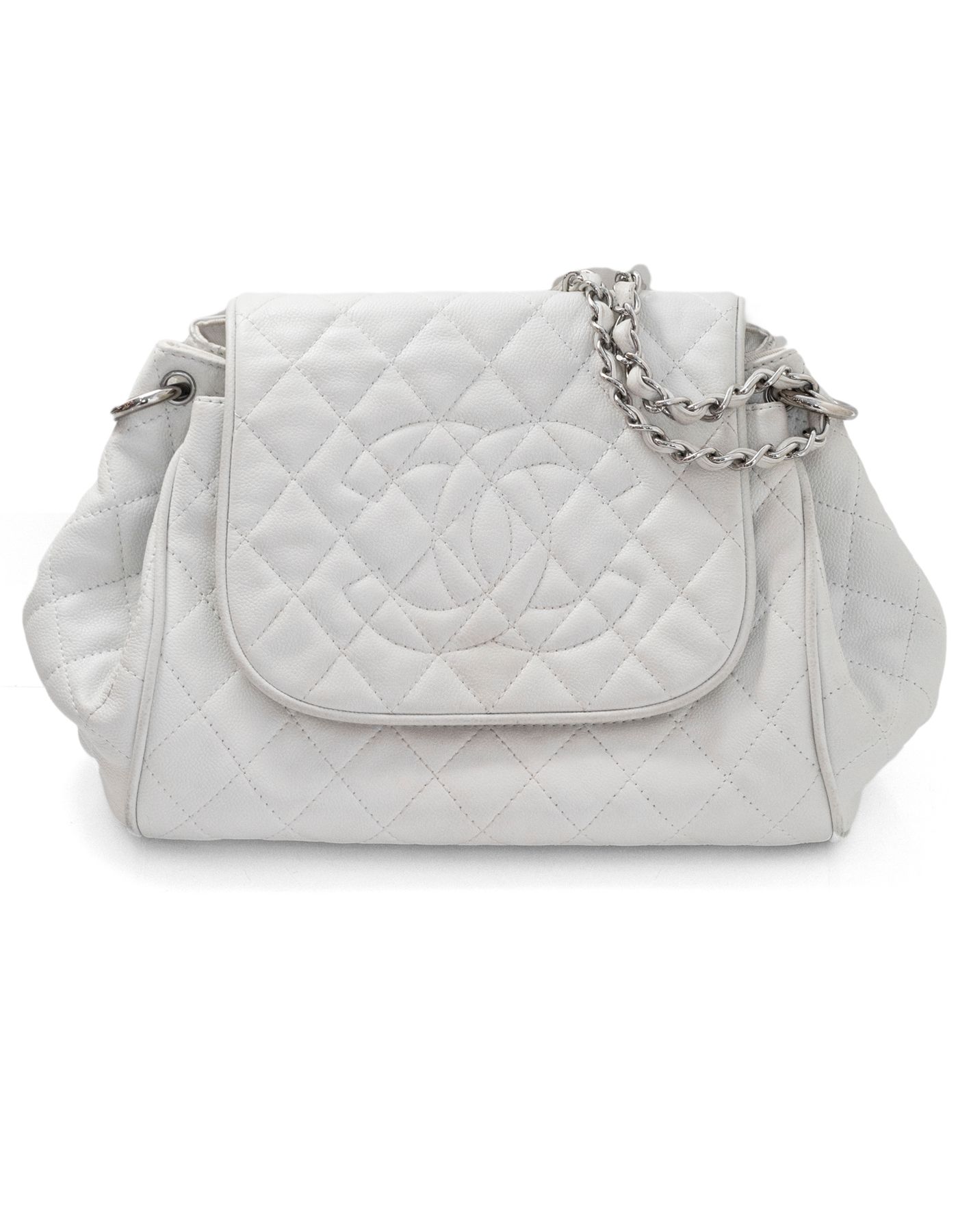 white quilted chanel bag