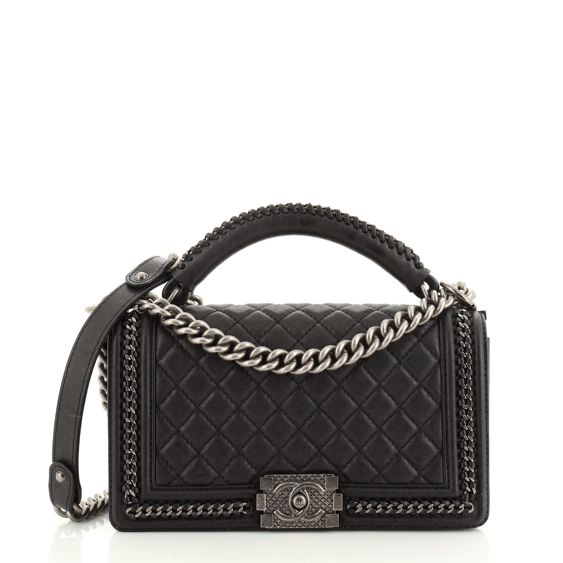 chanel boy with handle