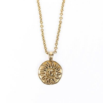 Vintage Chanel Gold Tone CC Sun 