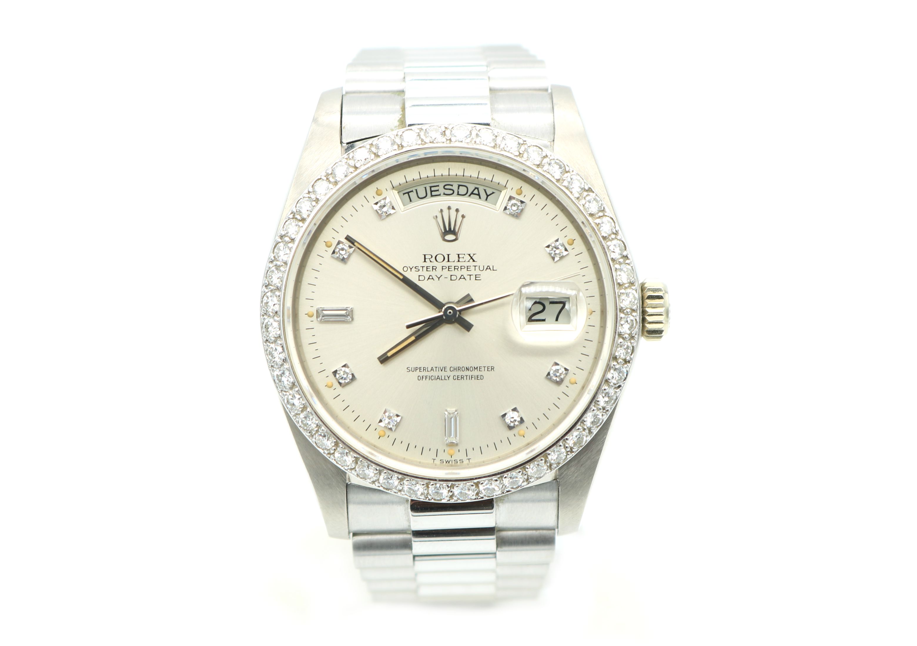 Extremely Rare 18k White Gold 18049 Rolex Day-date Watch With | LePrix