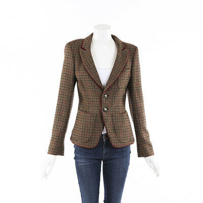 Etro Plaid Wool Blazer Jacket Sz 40 Leprix