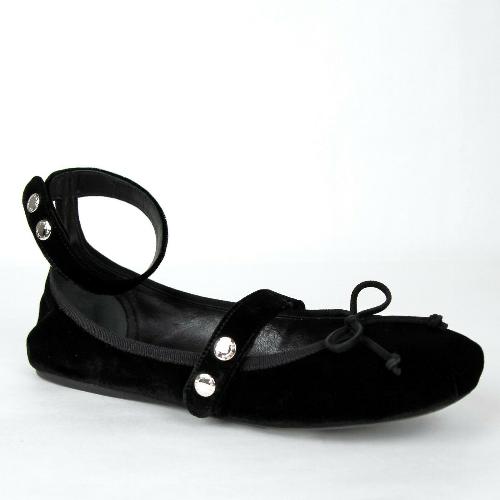 black velvet ballet flats