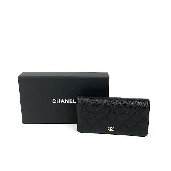 chanel caviar bifold wallet