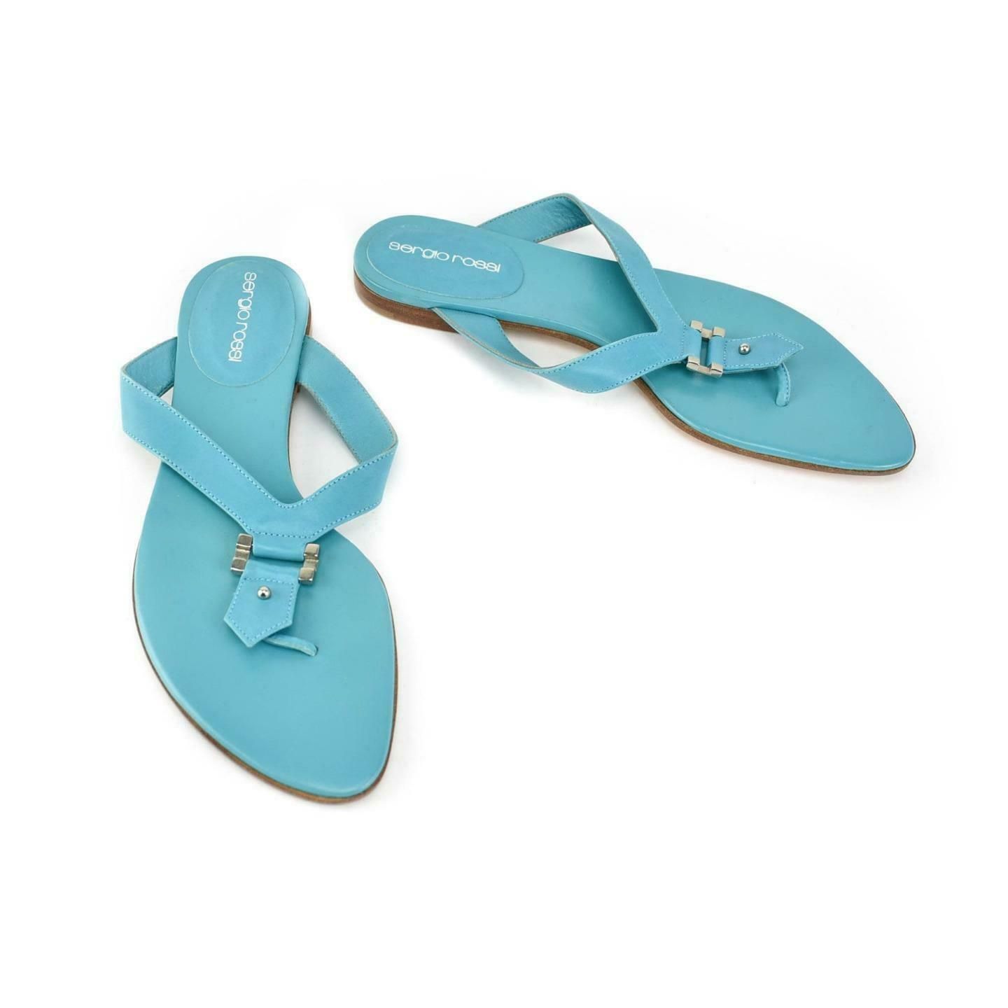 turquoise leather sandals
