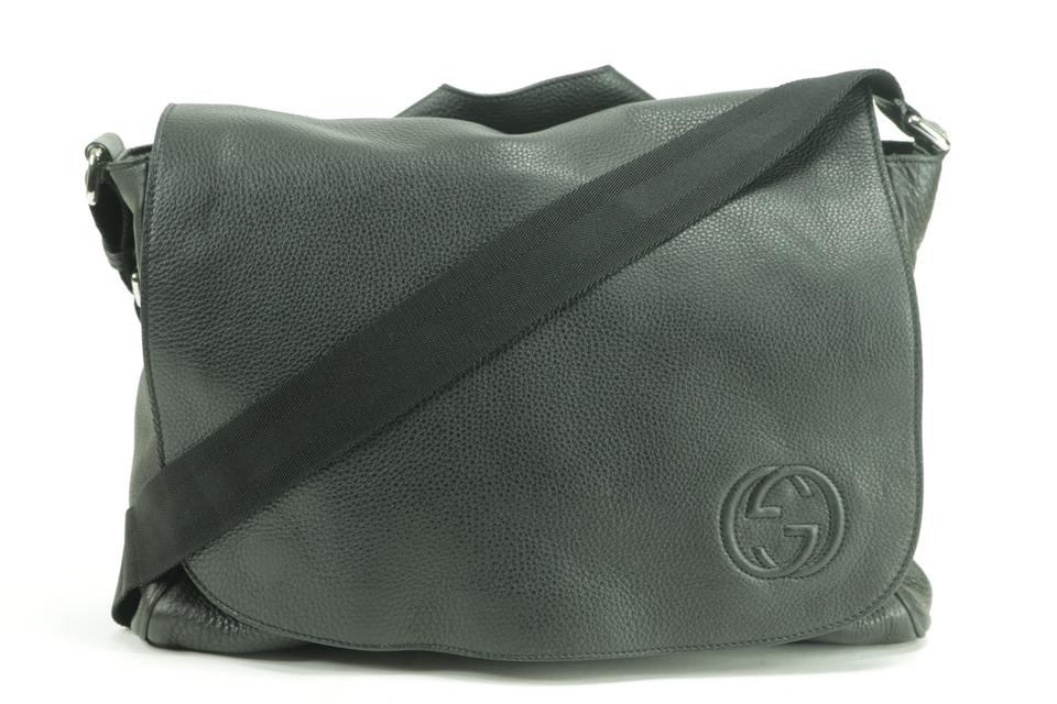 Gucci Soho Diaper Bag Or Briefcase Black Leather 28gk0124 Leprix