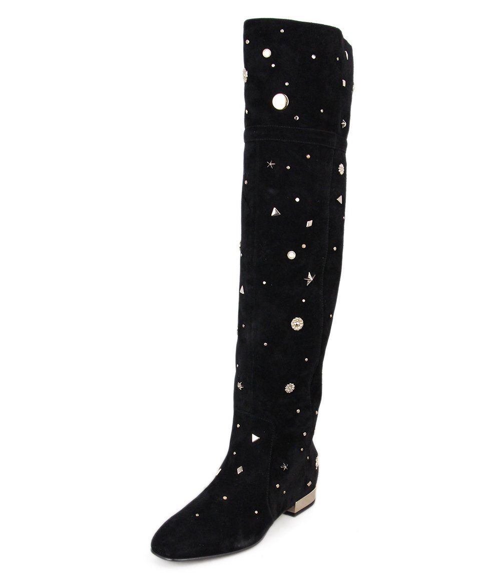 black and gold studded boots