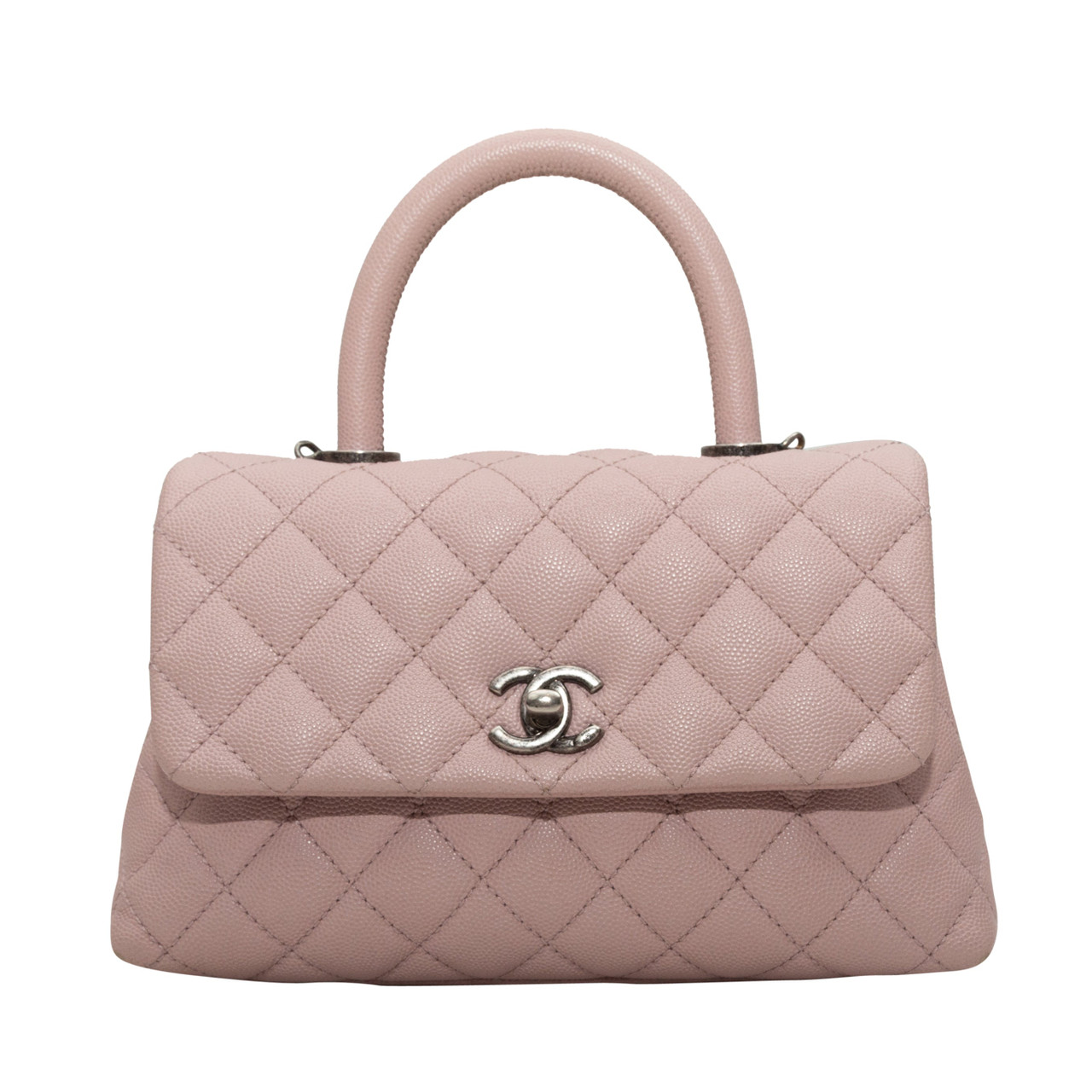 Light Pink Chanel 17 Quilted Caviar Leather Mini Coco Bag Leprix