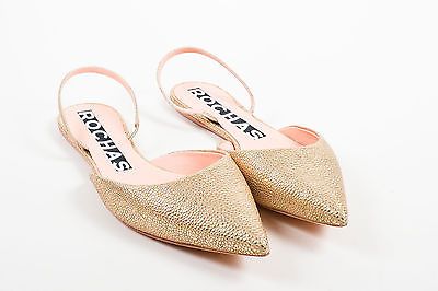 Rochas NIB Rose Gold Leather Textured 
