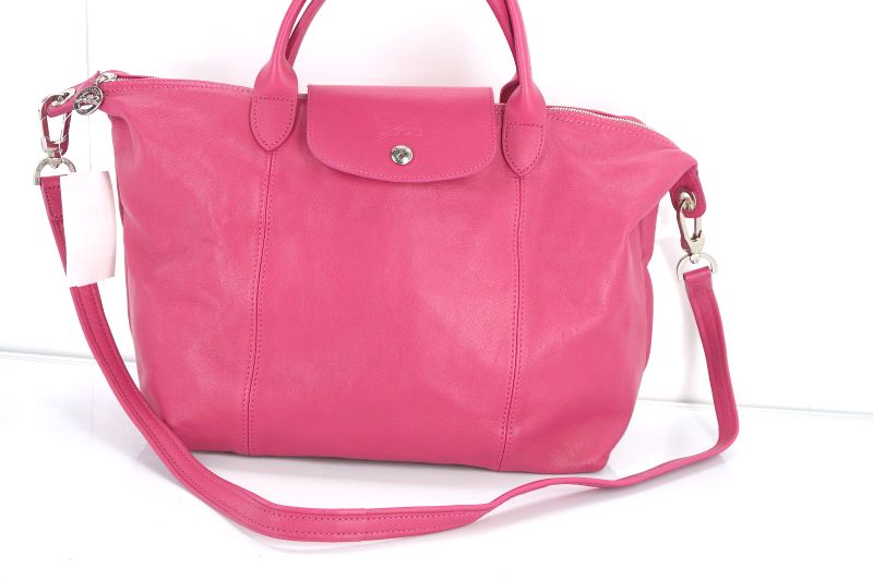 longchamp cuir pink