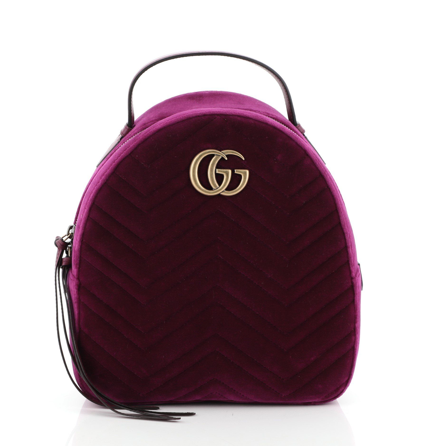red velvet gucci backpack