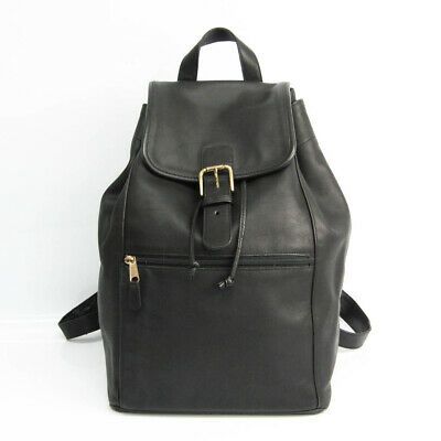 black coach leather backpack