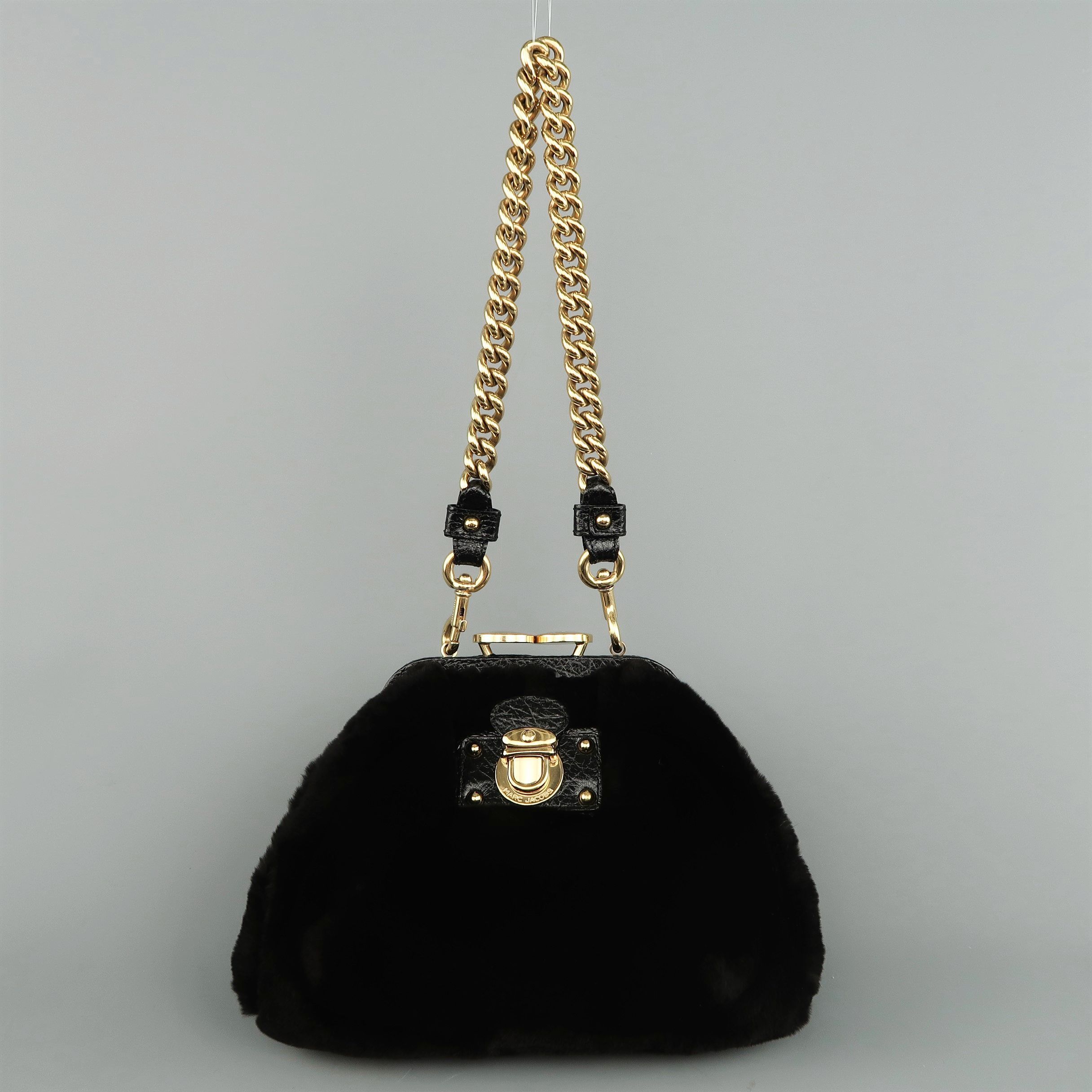 black and gold chain purse