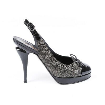 chanel tweed slingback