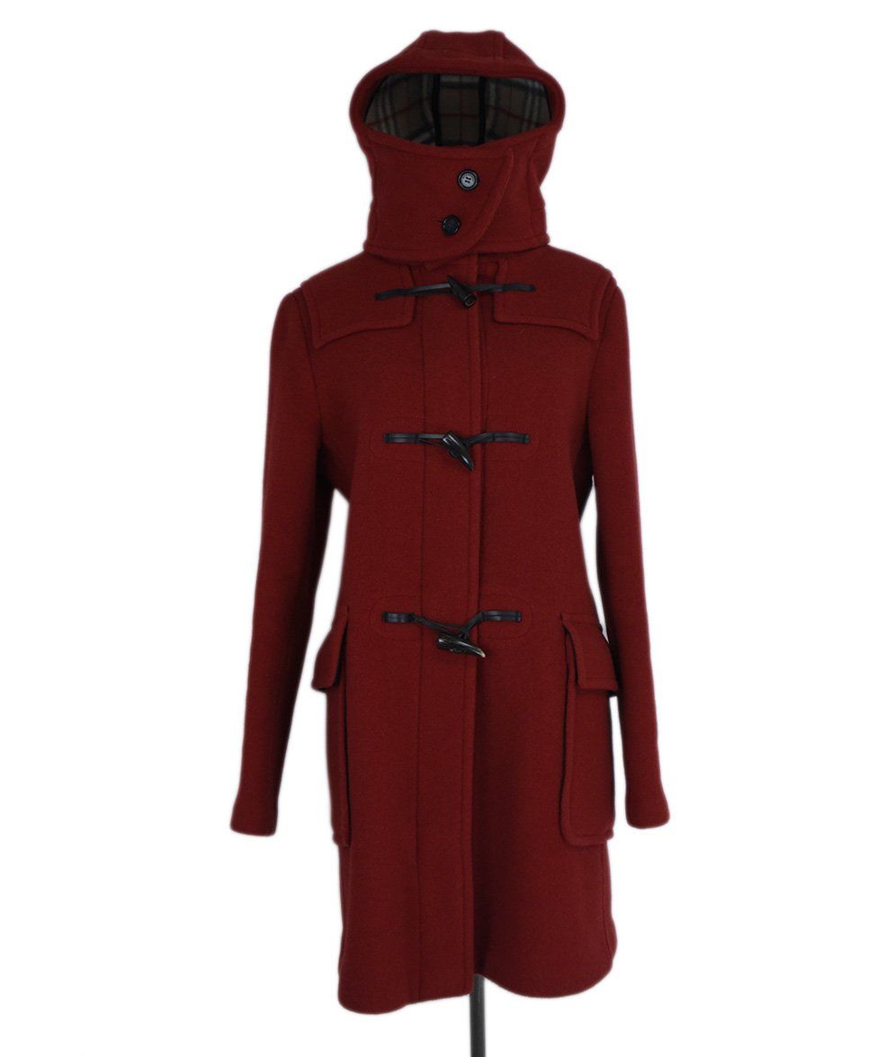 burberry red wool coat