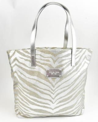 metallic silver michael kors purse