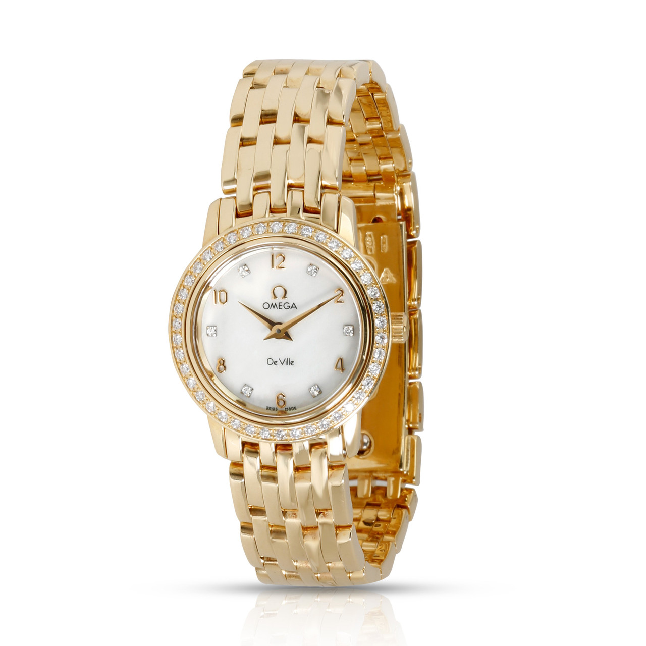 Omega Deville Prestige 4175 75 00 Women S Watch In 18kt Yellow Gold Leprix