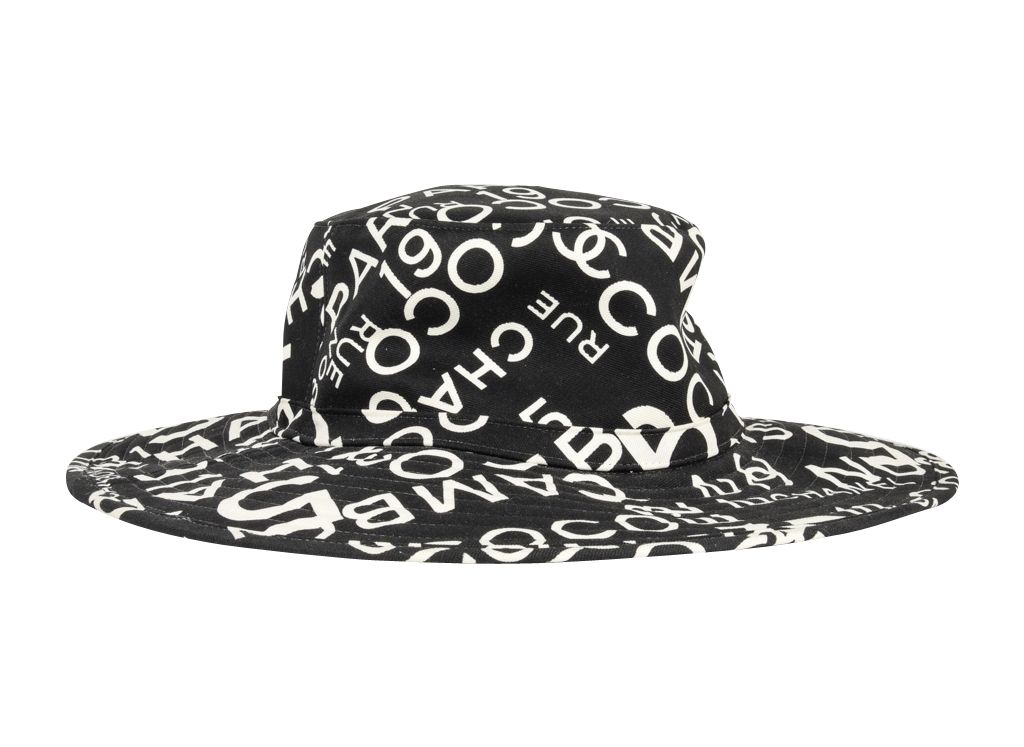 Chanel 02p Hat Vintage Black With White 
