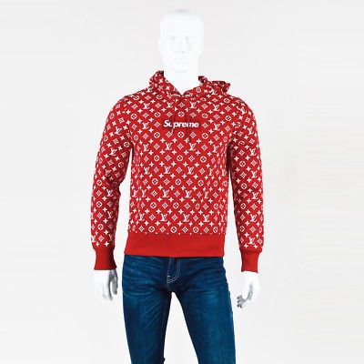 red white supreme hoodie