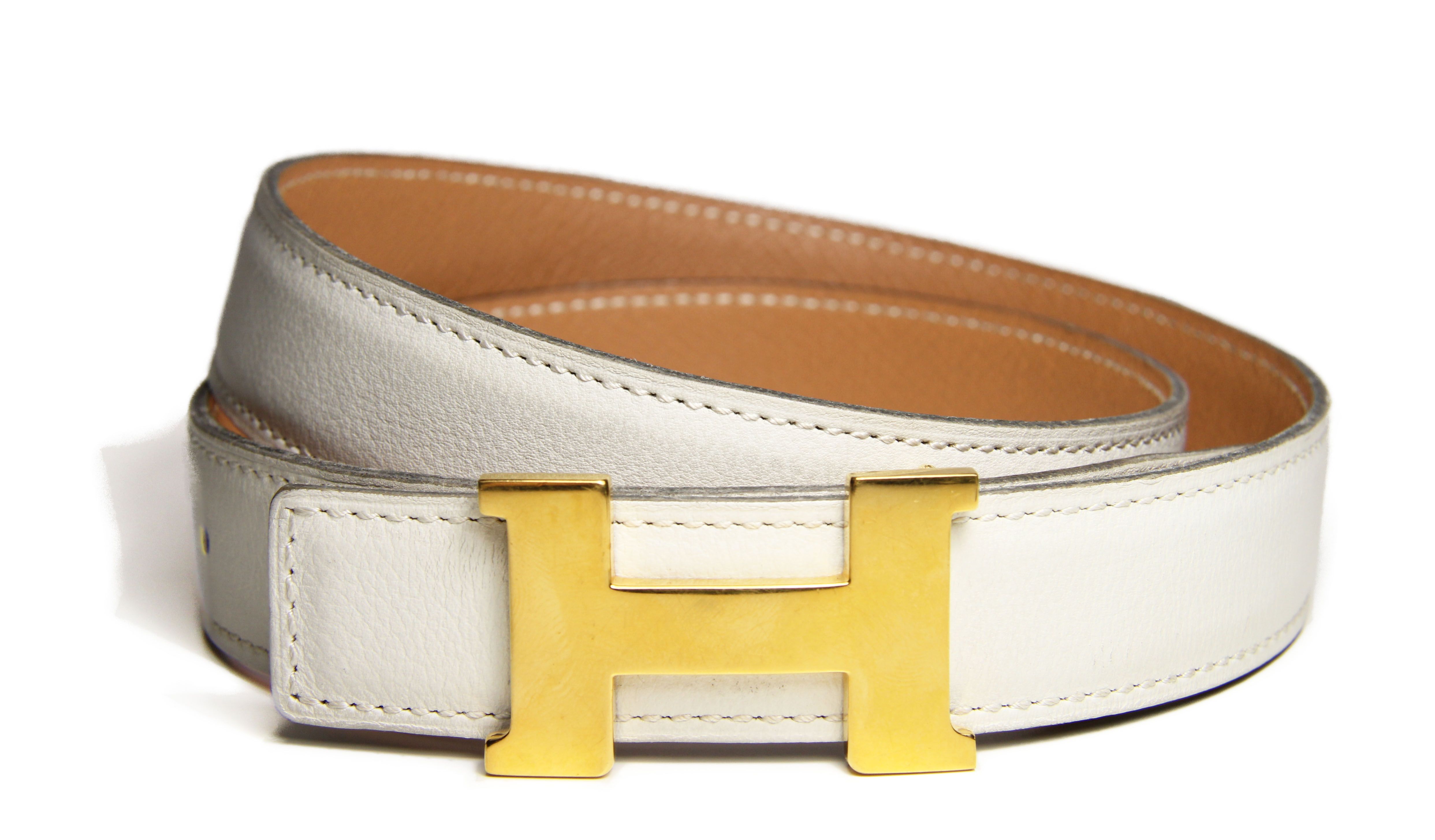 white hermes belt