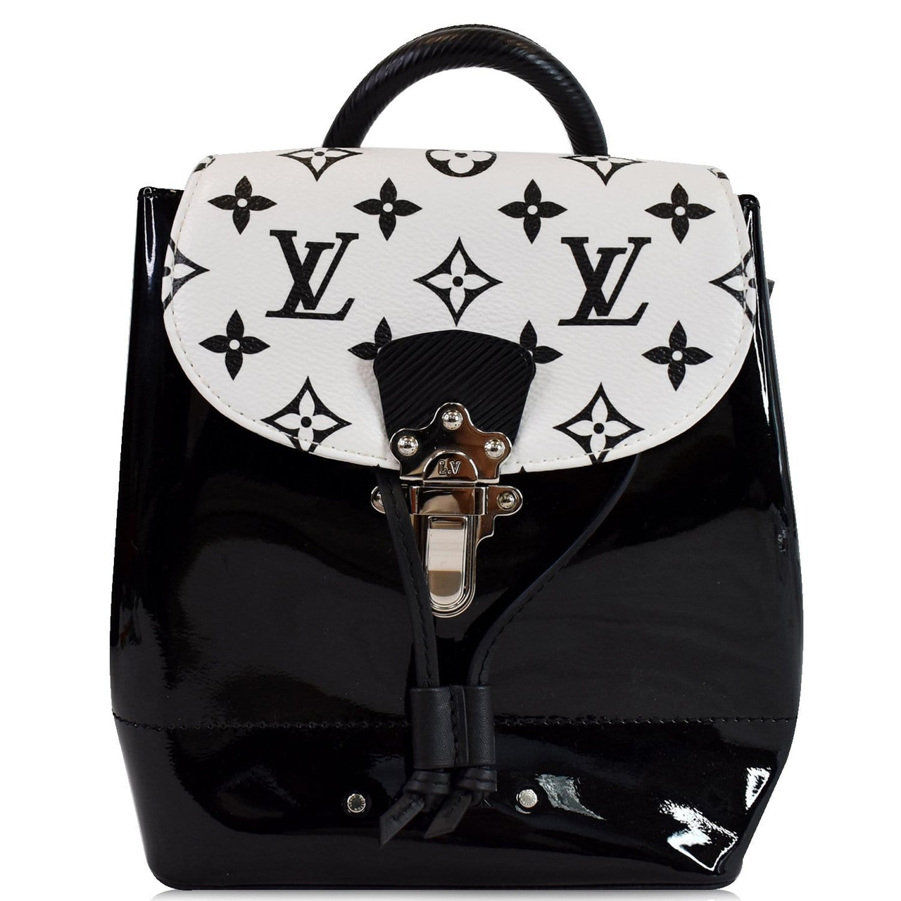 Louis Vuitton Hot Springs Monogram Vernis Leather Backpack Black White Leprix