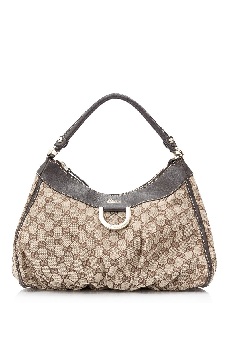Pre Owned Gucci Gg Canvas D Ring Shoulder Bag Leprix Gucci Gg Canvas D Ring Shoulder Bag