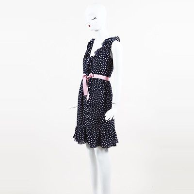 red valentino sheer dot flounce dress