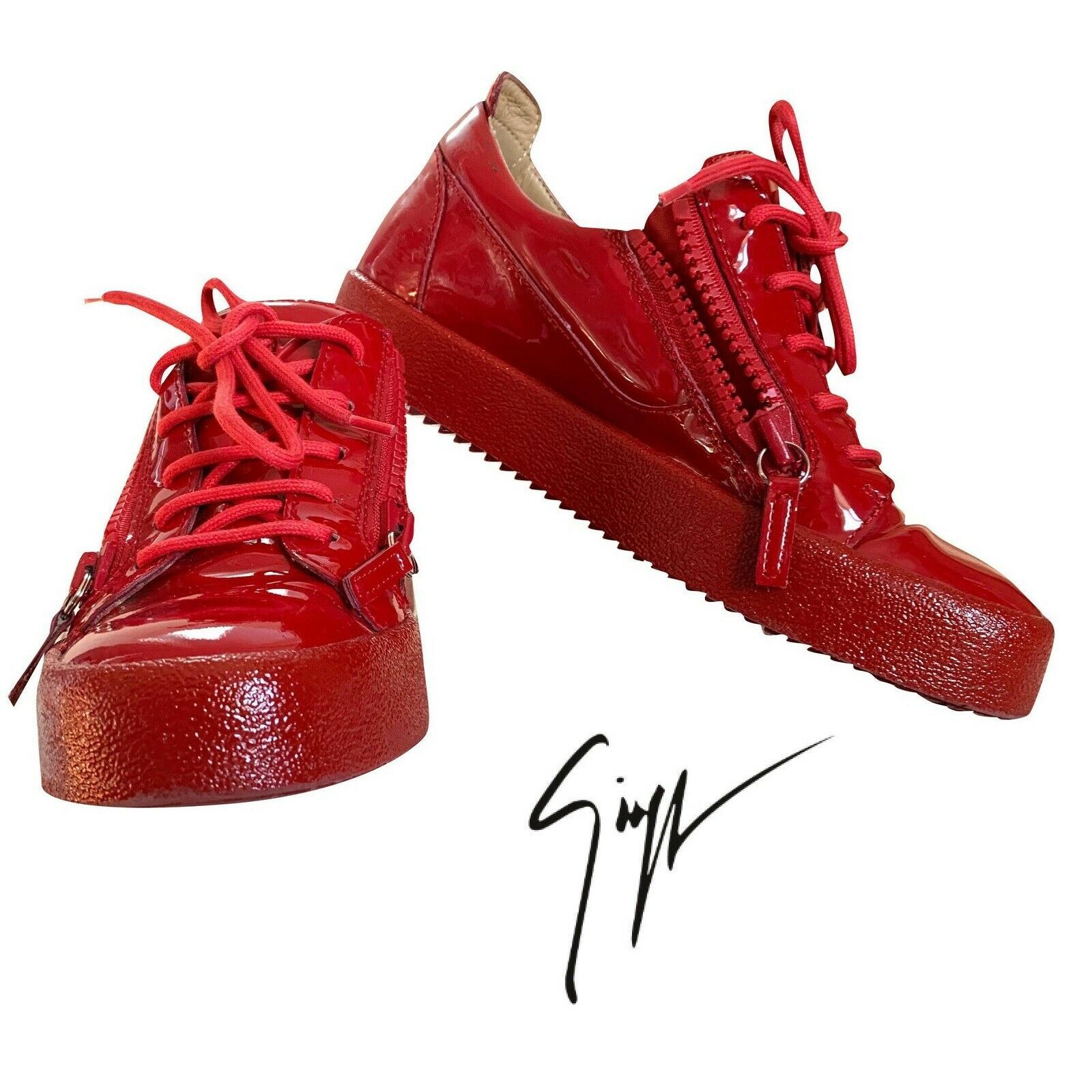 red patent leather sneakers