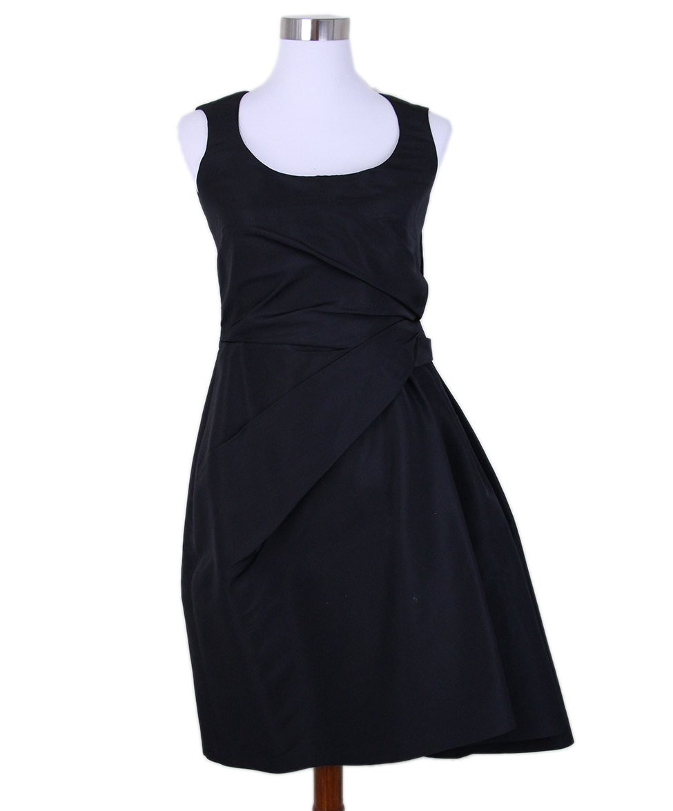 Carolina Herrera Black Silk Bow Detail Evening Dress Sz 4 Leprix