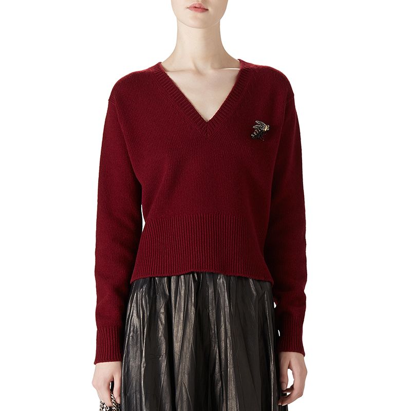 gucci bee v neck sweater