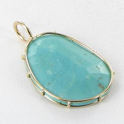 Heather B Moore Wire Charm Pendant Turquoise 14k Yellow ...