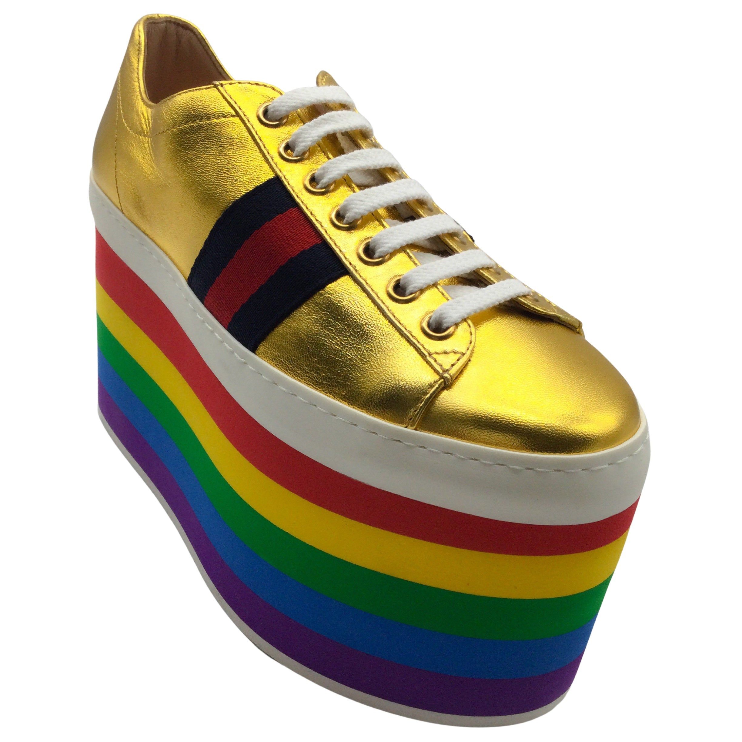 gucci rainbow platform sneakers