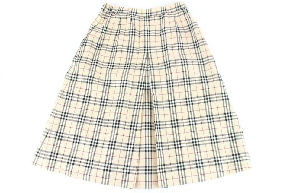 burberry nova check pleated skirt