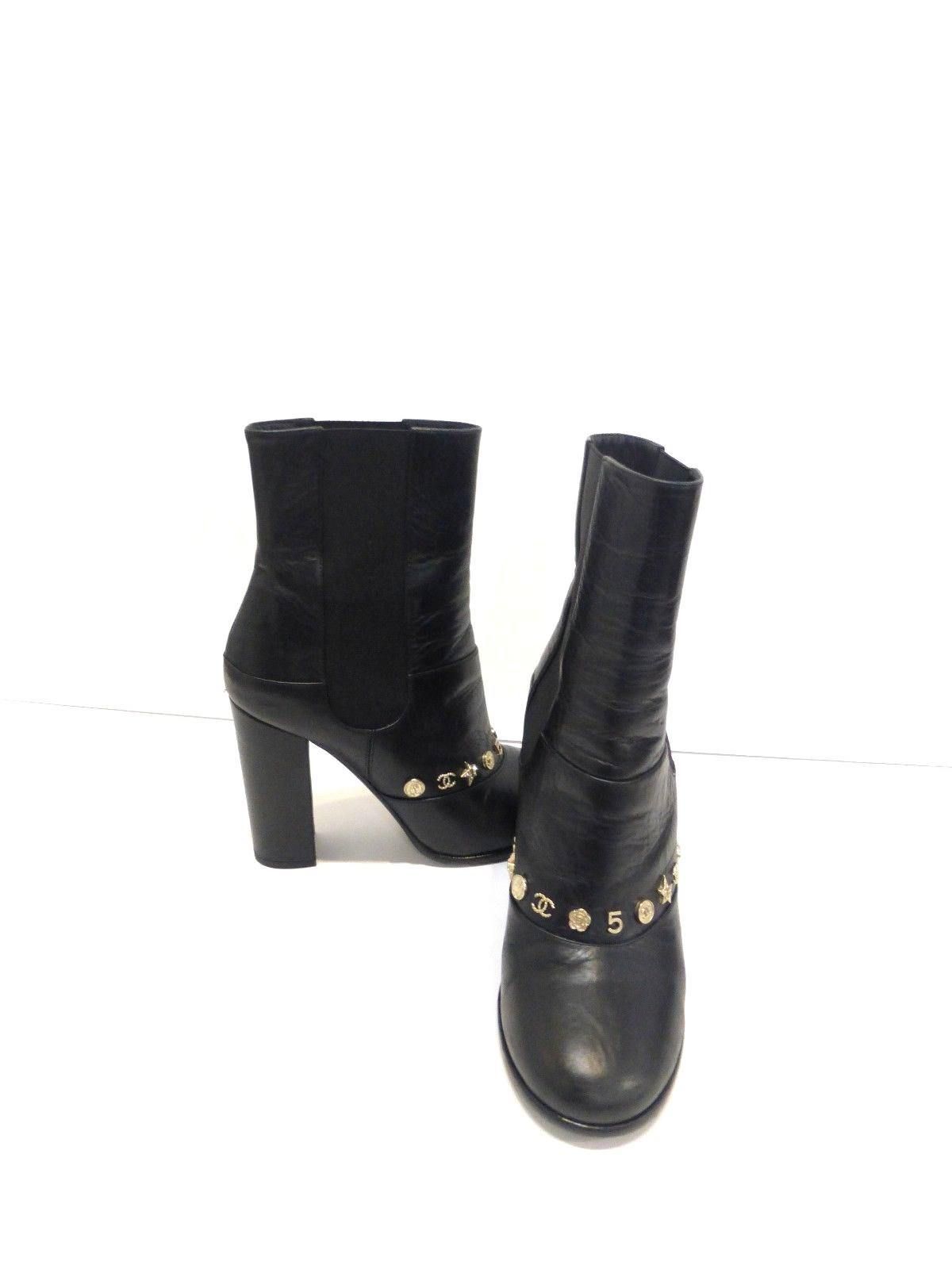 chanel black boots