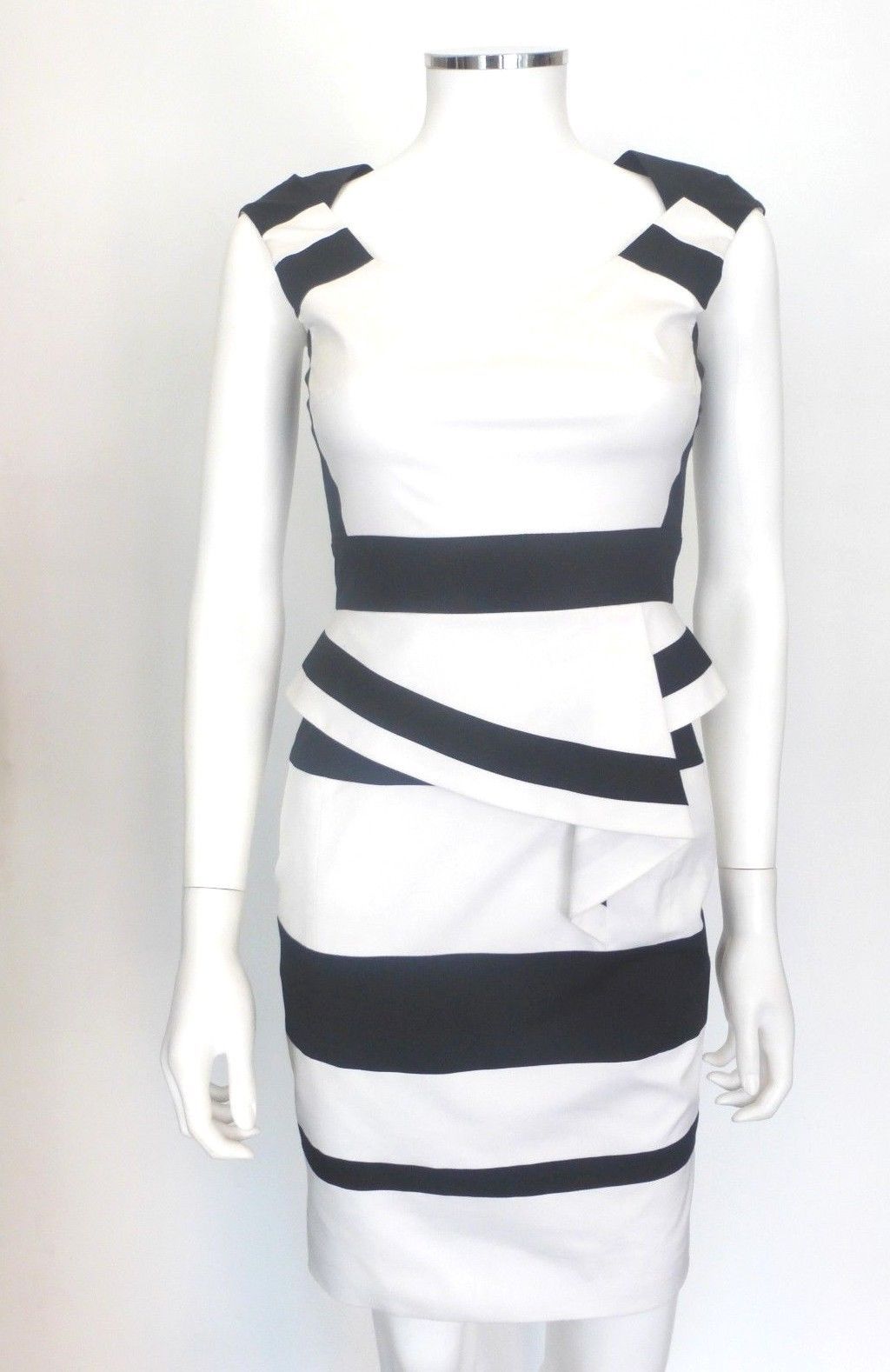 karen millen black white striped dress