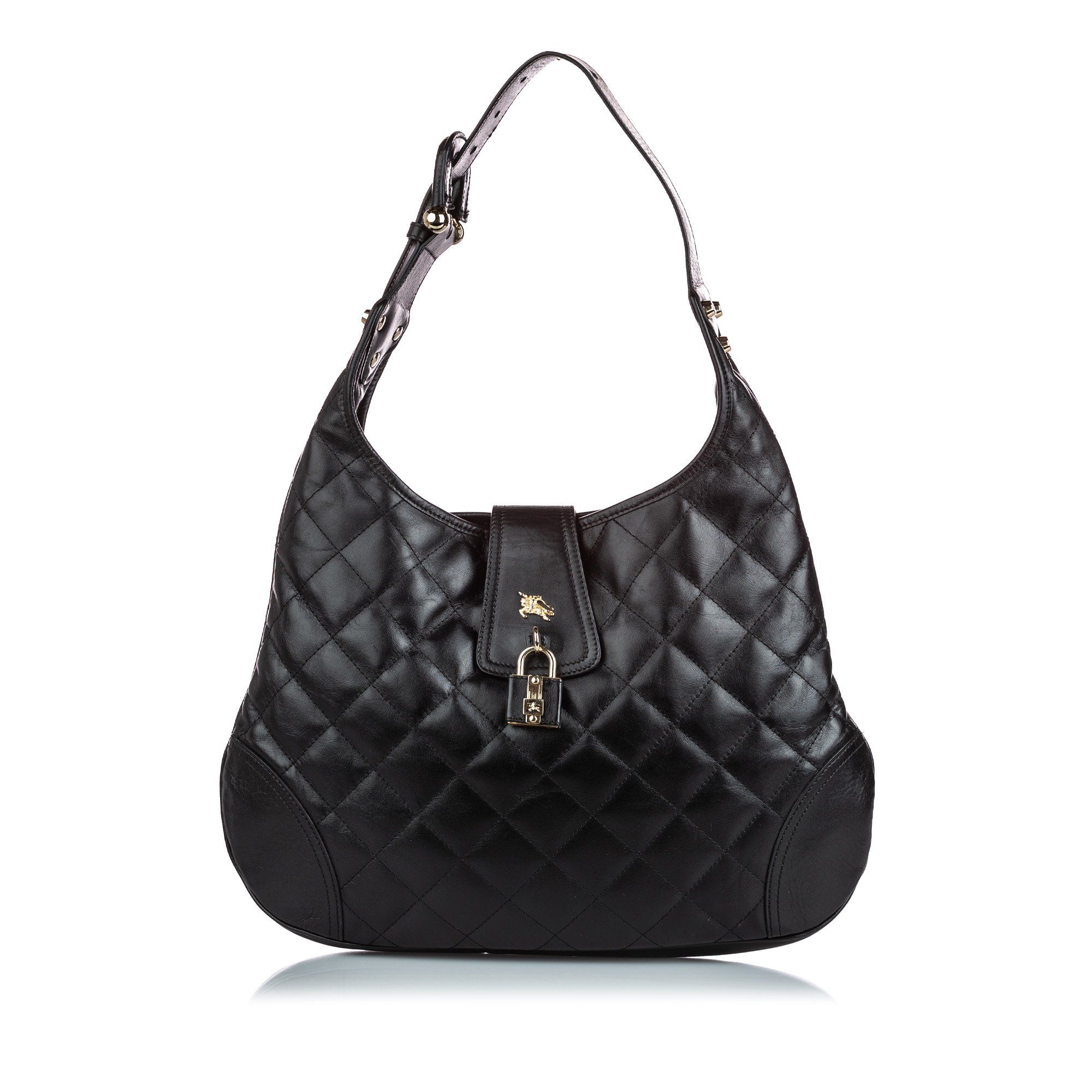 burberry black leather hobo bag