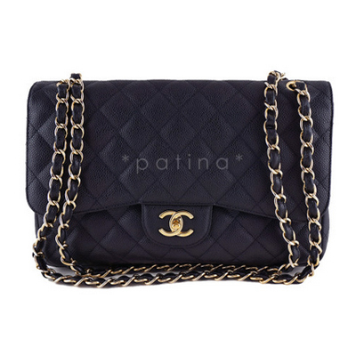Jennifer Lopez Style - Chanel Black Caviar Jumbo 2.55 Classic Double Flap Bag