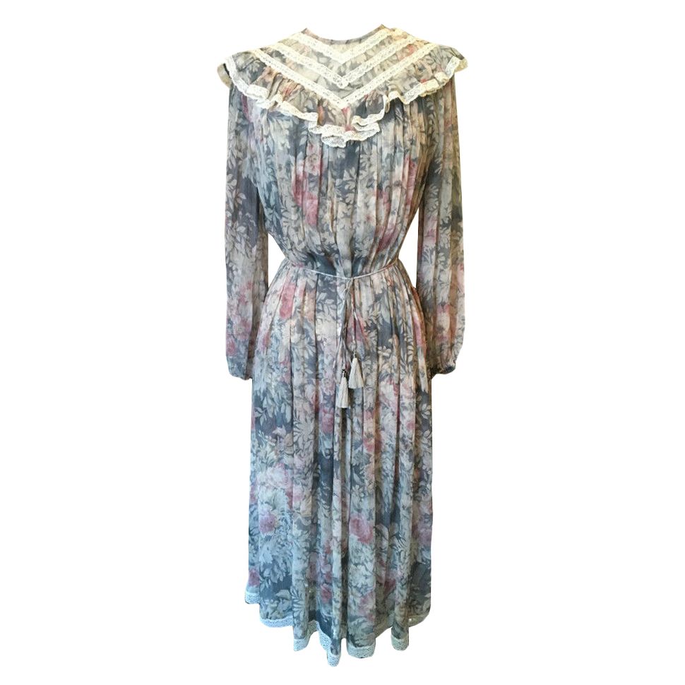 dusty blue silk dress