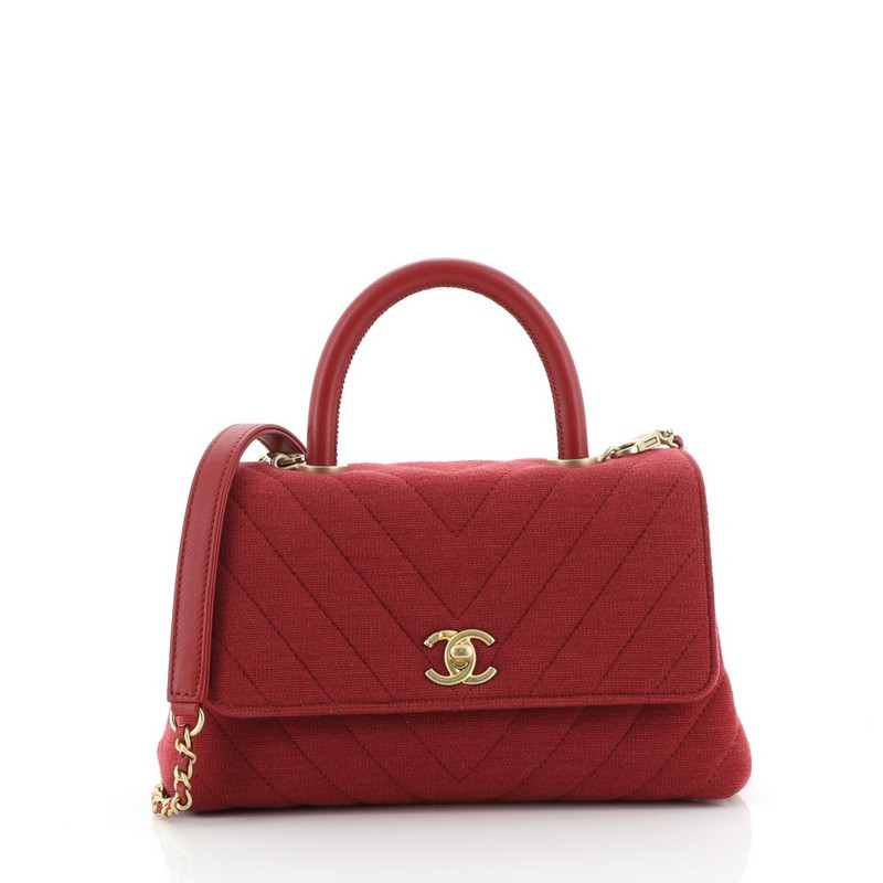 Chanel Coco Top Handle Bag Chevron Jersey Mini Leprix Chanel Coco Top Handle Bag Chevron Jersey Mini Leprix