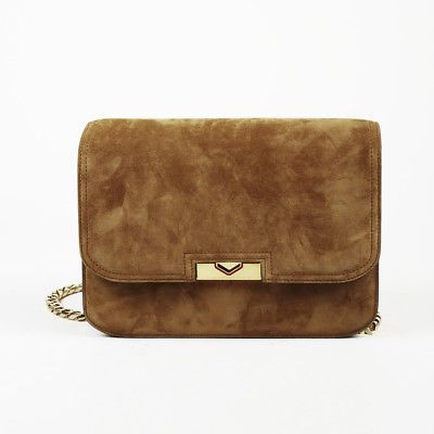 brown suede shoulder bag