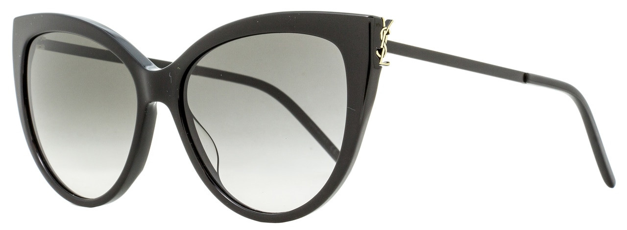 Saint Laurent Cateye Sunglasses Sl M48sa 002 Shiny Matte Black