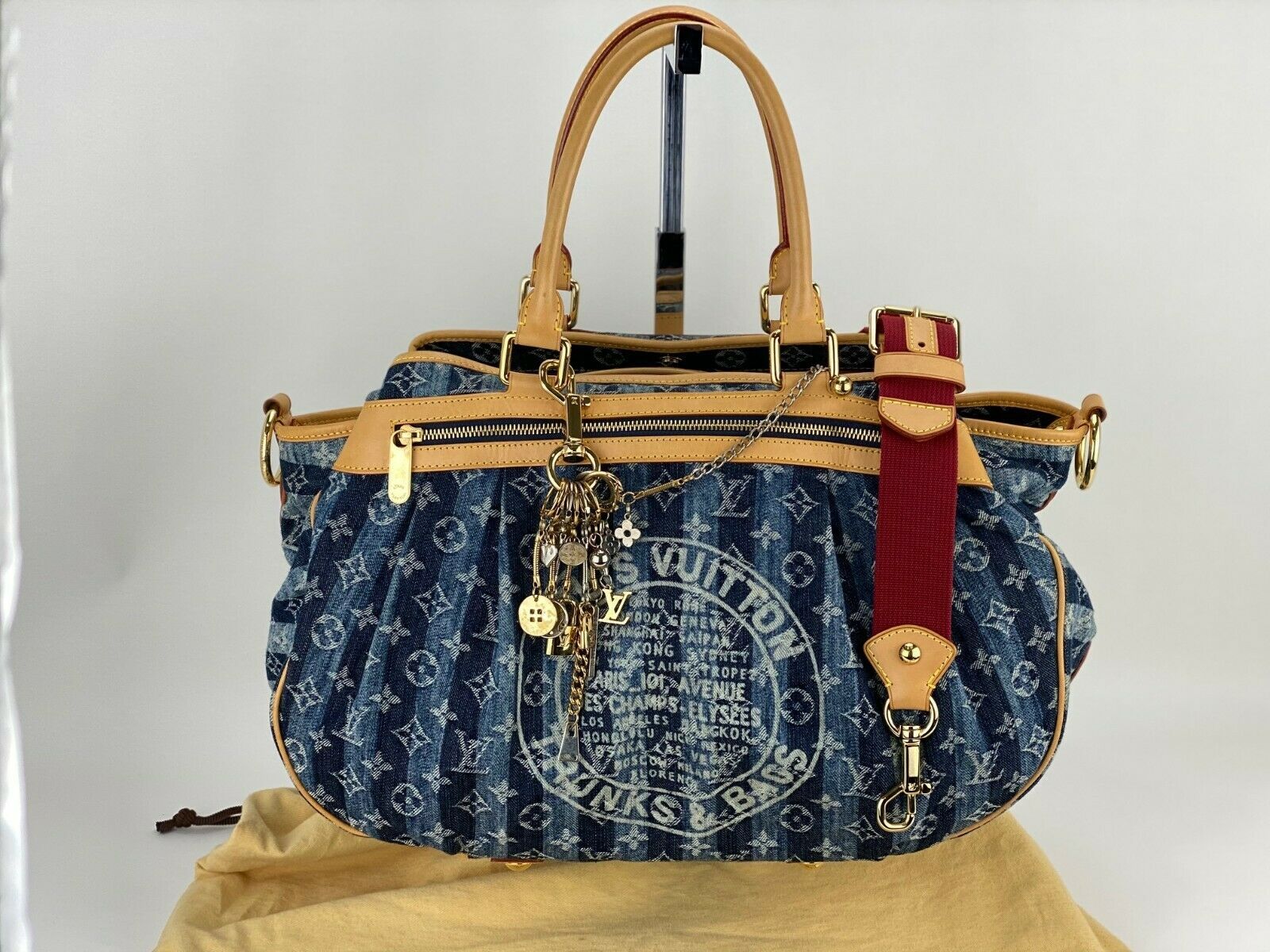 LOUIS VUITTON Monogram Denim Cabas Raye 