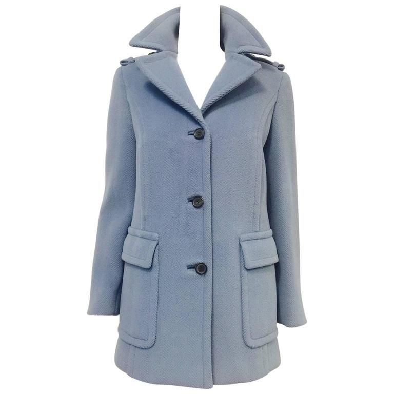 cornflower blue wool coat