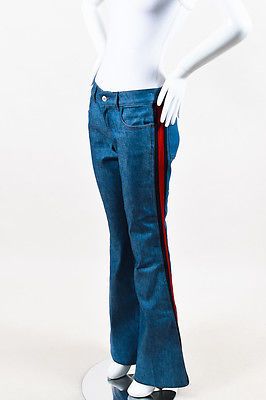gucci jeans with red stripe