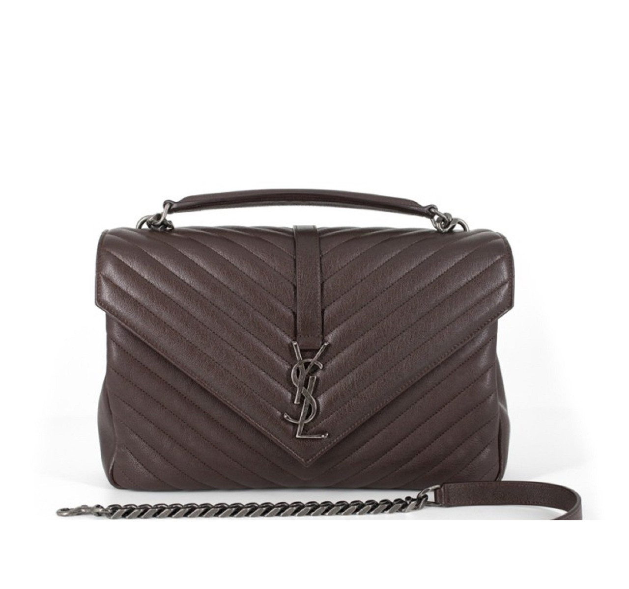 Saint Laurent Ysl Monogramme College Medium Brown Handbag 487212