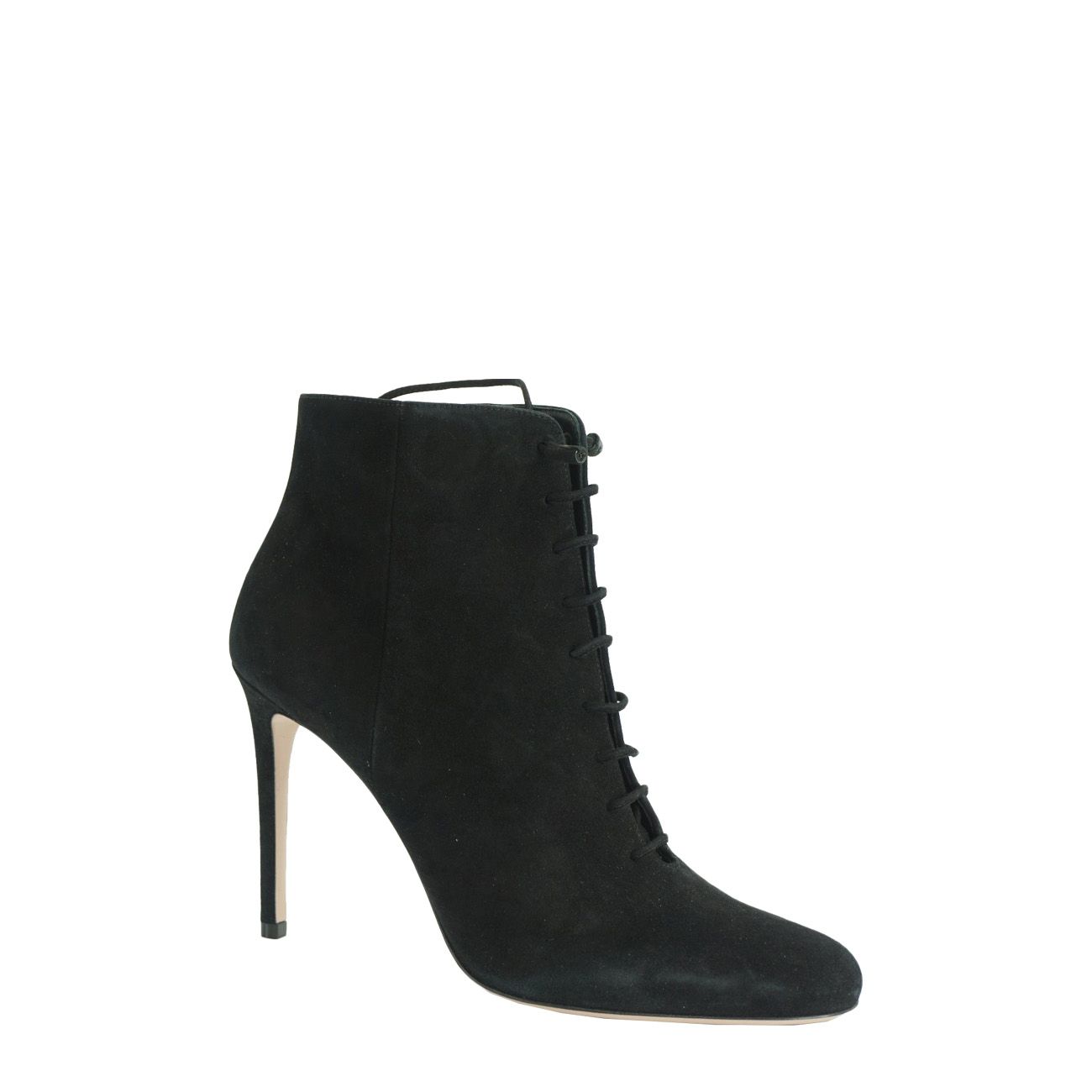 black pointy ankle booties