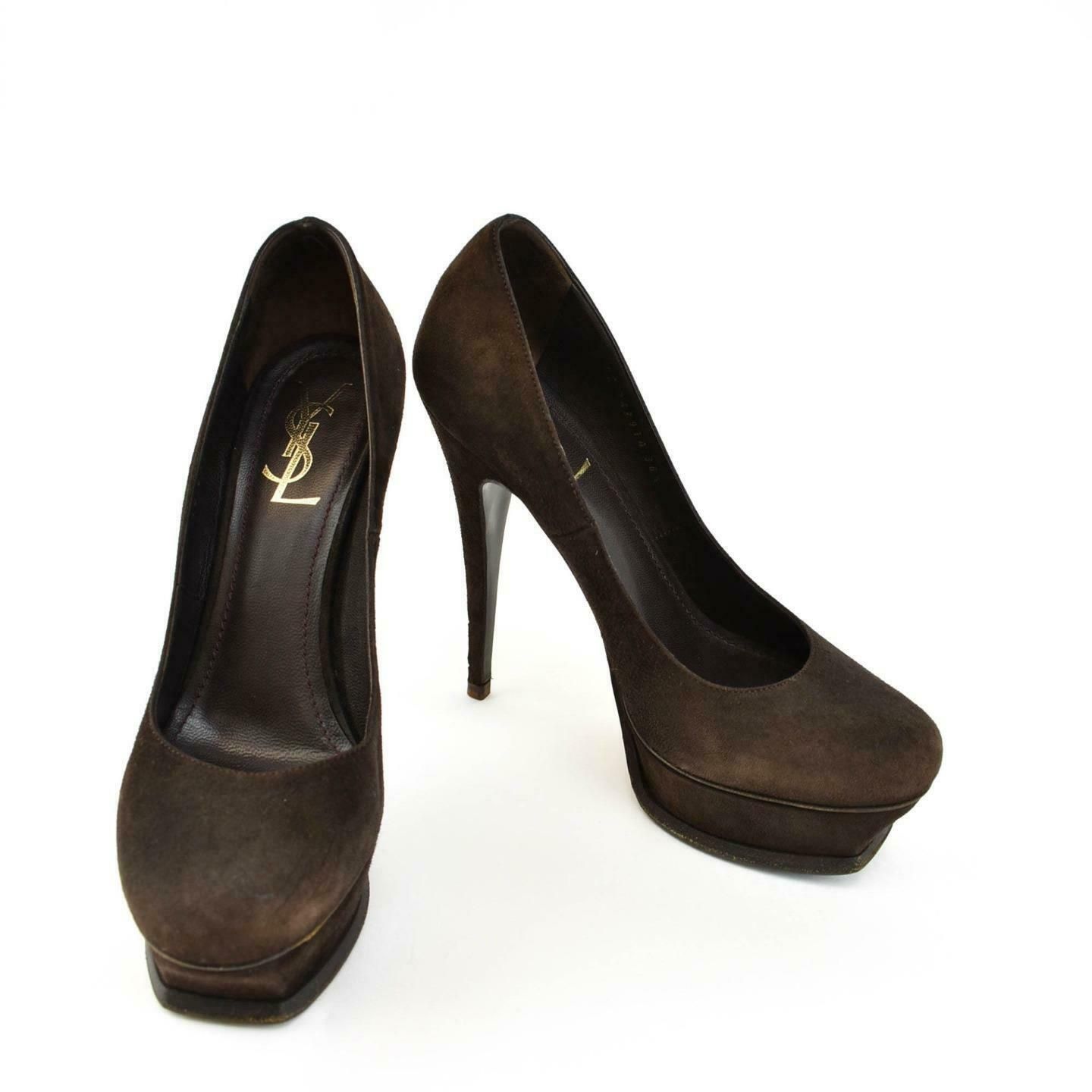 dark brown platform heels